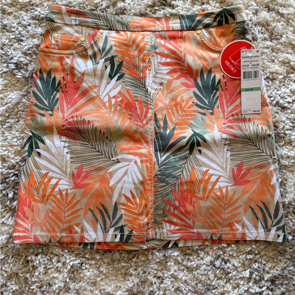 Hearts of Palm Skort with Leaf Design